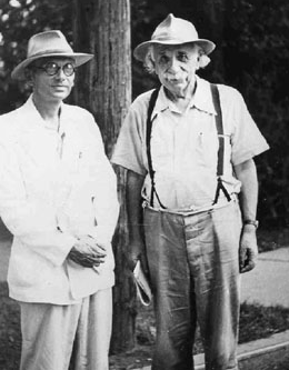Kurt Gödel mit Einstein