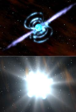 Ein rotierender Neutronenstern ist ein Pulsar