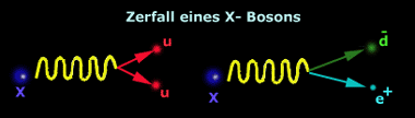 Zerfall eines X- Bosons