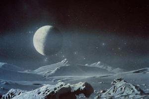Pluto von Charons Oberfläche